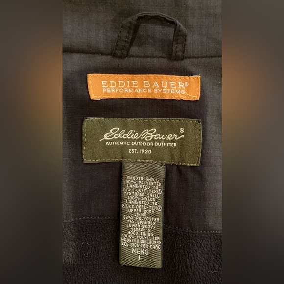 Eddie Bauer Performance Systems Men’s Gore-Tex Black Jacket Coat Size L - Picture 2 of 6